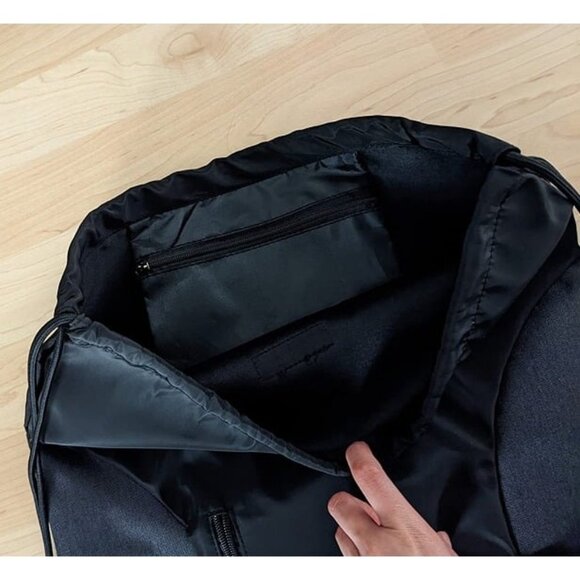 New Drawstring Backpack Sports Gym Sackpack with Mesh Pockets Water Resistant - Picture 2 of 2